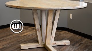 How to Build a Round Pedestal Dining Table  Plan Available [upl. by Linders]