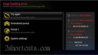 IPTV MAG254 Page loading error  infomir [upl. by Dowling]