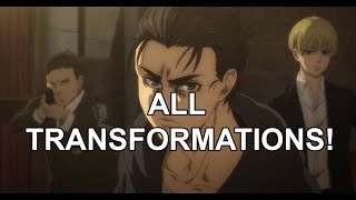 All Transformations from Eren Jaeger  Attack on Titan Season 4 Part 1 [upl. by Vanda326]