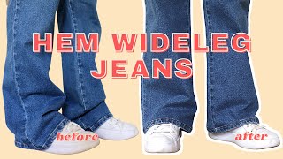 How to Hem Flared Jeans with Original Hem  LYDIA NAOMI [upl. by Heintz]