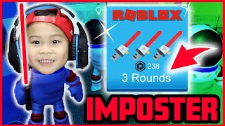 Being IMPOSTER 3 Times Lets Play Among Us Hide and Seek Roblox Kids Gameplay [upl. by Ameerahs]