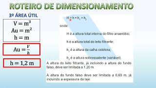 COMO DIMENSIONAR FILTRO BIOLÓGICO ANAERÓBIO [upl. by Toh619]