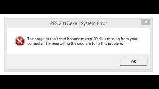 How to fix d3dx943dll and msvcp100dll errors on PES 2017 and other applications [upl. by Arabela]