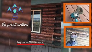 Log Home Maintenance  Sanding amp Staining [upl. by Bowman]