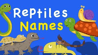 ReptilesReptiles Names  Amphibians and ReptilesReptiles Names in Englishvocabulary for kids [upl. by Anissej]