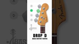 How To Tune a Bass Guitar Drop D  4 Strings By ChamisBass  fender chamisbass shorts [upl. by Arrekahs]