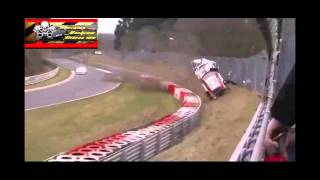 Airborne NISSAN GT R kills one spectator in Nurburgring [upl. by Gerek897]