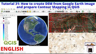 How to create DEM from Google Earth Image and prepare Contour Mapping in QGIS [upl. by Abshier512]