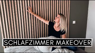 Low Budget DIY Lattenwand  Slatwall selber machen amp IKEA Bett Hack  Schlafzimmer MAKEOVER [upl. by Hughes103]