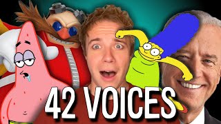 ONE GUY 42 VOICES Mandalorian Harry Potter SpongeBob South Park [upl. by Eenaffit]