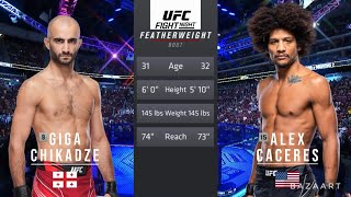 GIGA CHIKADZE VS ALEX CACERES FULL FIGHT UFC FIGHT NIGHT [upl. by Inava]