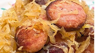 Sizzling Smoked Sausage and Sauerkraut Recipe [upl. by Llertak]