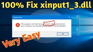 100 Fix xinput13dll file missing [upl. by Hagep]