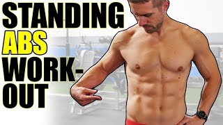 10 MINUTE STANDING ABS ROUTINE  Strong Six Pack Core Workout [upl. by Nerro]