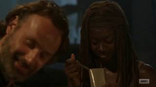 Rick and Michonne Candlelight Dinner The Walking Dead Season 7 episode 12 [upl. by Akamahs]