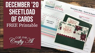 December 2020 SheetLoad of Cards  Debut amp FREE Printable [upl. by Baudelaire]