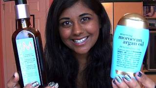 Review Moroccan Oil Hair Treatment vs Organix Renewing Moroccan Argan Oil [upl. by Pratt]