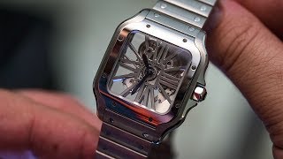 The strippedback Santos – Cartiers Santos de Cartier Skeleton in steel [upl. by Hcib]