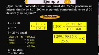 INTERÉS SIMPLE  MATEMÁTICA FINANCIERA  5 PROBLEMAS RESUELTOS [upl. by Saxen]