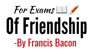 Of Friendship essay by Francis Bacon in Hindi summary Explanation and full analysis and line [upl. by Llennoc]