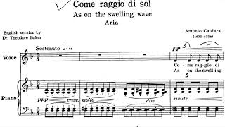 Come raggio di sol piano accompaniment Antonio Caldara [upl. by Anawik211]