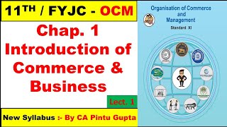 11TH OCM 1ST CHAPTER  FYJC OCM CHAPTER 1 INTRODUCTION OF COMMERCE amp BUSINESS BY CA PINTU GUPTA [upl. by Bohner904]