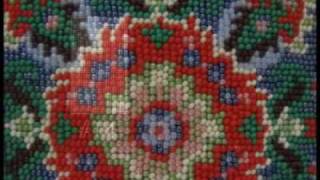 Beading on needlepoint canvas by Ann Benson [upl. by Berlauda]