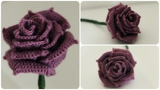 Häkelrose  DIY  Crochet Rose eng sub [upl. by Neehsuan]