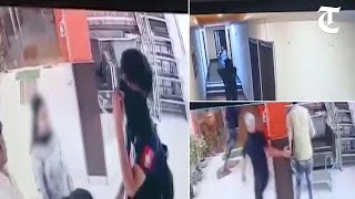 Caught on CCTV ‘Friend’ stabs woman to death in Gurugram hotel flees [upl. by Lach]