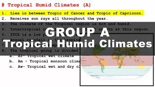 Koppen Scheme  Tropical Humid Climate A  UPSC IAS Geography [upl. by Norok]