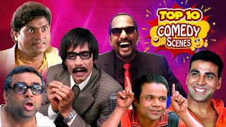 Top 10 Hindi Comedy Scenes  Paresh Rawal  Akshay Kumar Arshad Warsi  Johnny Lever  Rajpal Yadav [upl. by Yatnuahc]