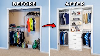 DIY Closet Organization with Shelving and Drawers [upl. by Dyun875]