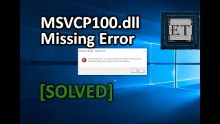 Solved How To Fix MSVCP100dll Missing Error In Windows 11 10 81 8 7  Easy Fix [upl. by Aeila]