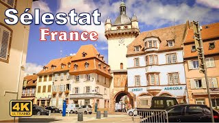 Sélestat Alsace France  Walking Tour 4K UHD [upl. by Oglesby]