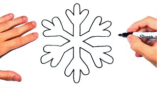 Cómo dibujar un Copo de Nieve  Dibujo de Copo de Nieve [upl. by Bidle]