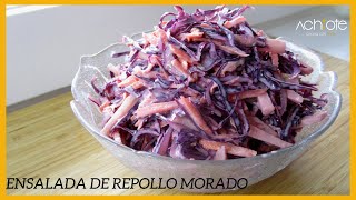 ENSALADA de REPOLLO o COL MORADA con ZANAHORIA y MANZANA  Amarás esta Ensalada [upl. by Nahsrad]