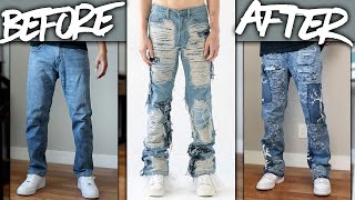 DIY  Custom WhoDecidesWar FULLY DISTRESSED Denim Jeans  JULIUS [upl. by Karr]